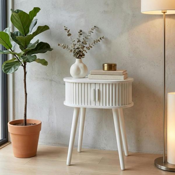Garden Greatness Maison Ribbed Sand Bedside Table