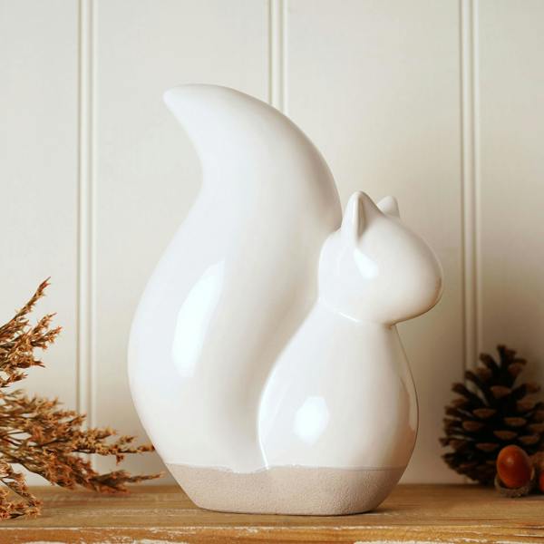 Country Living White Ceramic Squirrel
