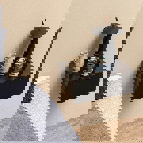 Furniture To Go Avignon Square Bedside Table with 1 Drawer in Black