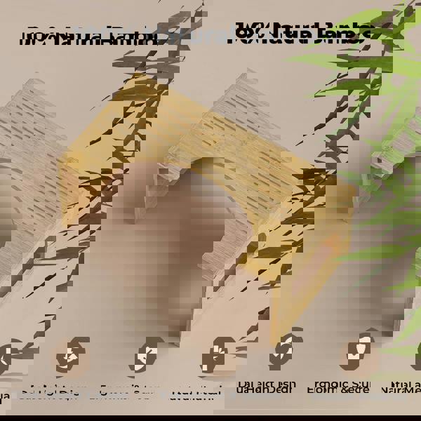 Levede Bamboo Squatty Potty Squatting Toilet Poop Stool Bathroom Non-Stick