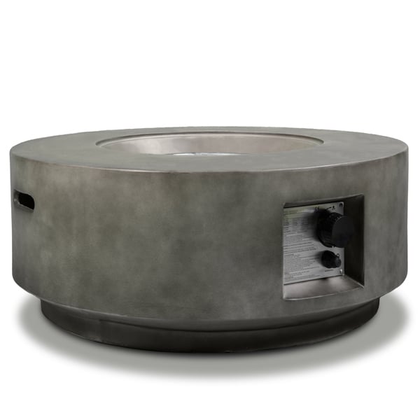 Homeology FUSION Dark Grey Lavish Garden & Patio Gas Fire Pit with Eco-Stone Finish - Fully Assembled