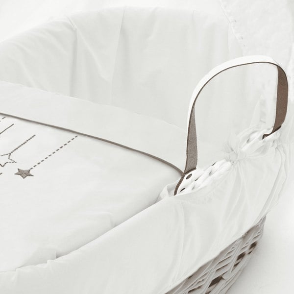 Kinder Valley White Wish Upon A Star White Wicker Moses Basket