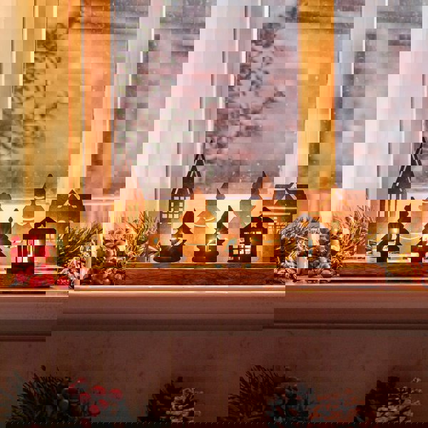 Ivyline Wooden Advent Candle Holder with Metal Accessories