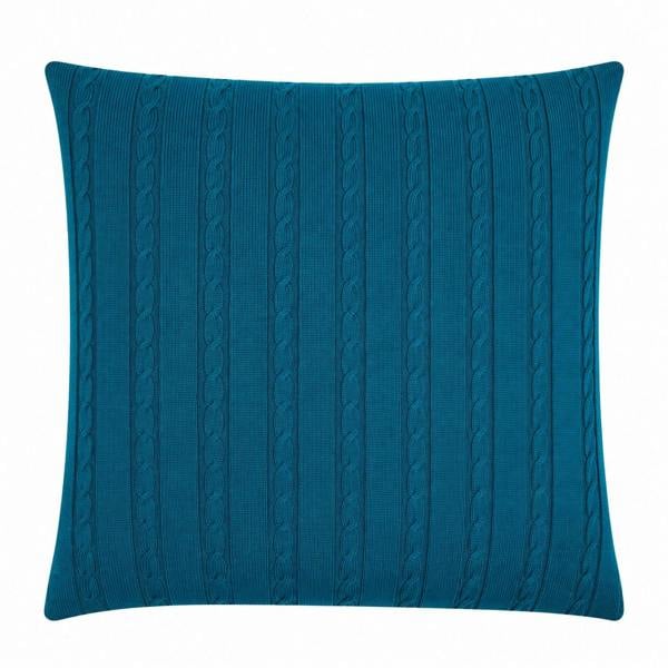 Serran London Turquoise Cable Knit Cushion