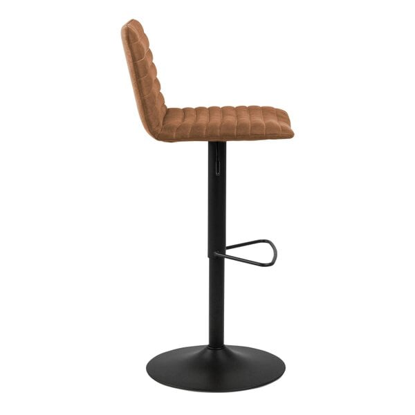 Wyld Haus Set of 2 Aalborg Bar Stool Upholstered Brown Fabric Etched Back