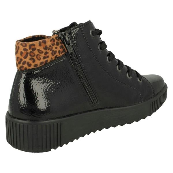 Rieker Ladies Rieker Patterned Cuff Detailed Ankle Boots M6434