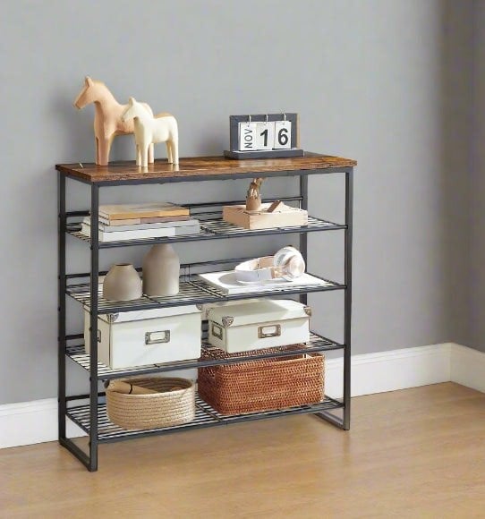 Modcraft 5-Tier Adjustable Shoe Rack - Shoe Organizer for Entryway