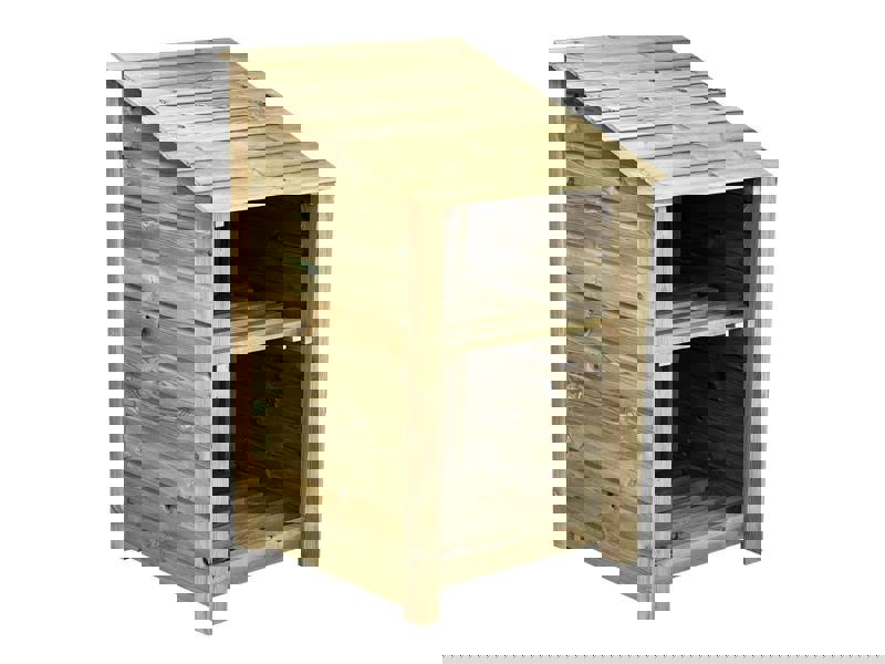 Arbor Garden Solutions Wooden Premium Tongue/Groove Log Store with Shelf (W-79cm, H-126cm or H-180cm, D-88cm)