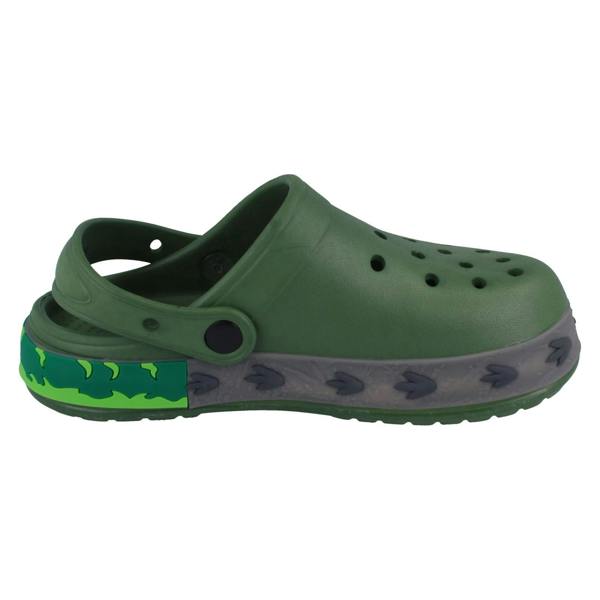 JC Dees Boys JCDees Clogs With Dinosaur Design And Lights N1166