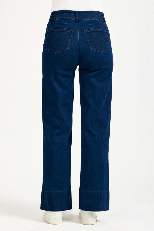 Mudflower Denim Wash Wide Leg Jeans