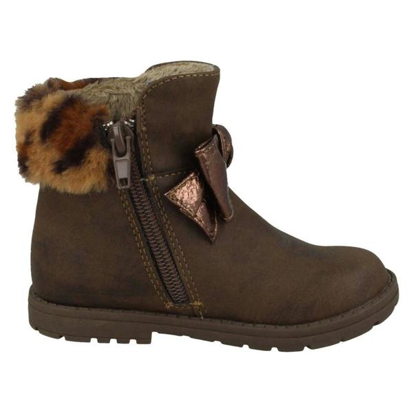 Spot On Girls Spot On Fur Collar Ankle Boots H4183