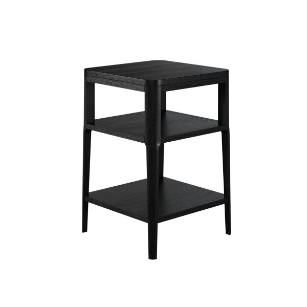 Wyld Haus Cananeia Black Wood Grain Two Shelf Bedside Table