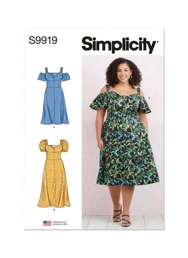 Simplicity Sewing Pattern 9919, Dresses for Women, W2 (20W-22W-24W-26W-28W) - Intermediate