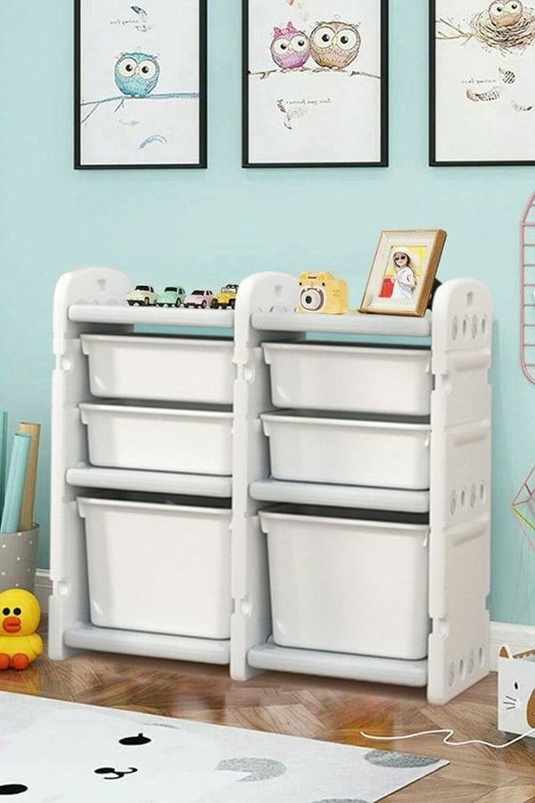 Living and Home Kids Storage Cabinet for Toys Clothes Books, Plastic Organizer