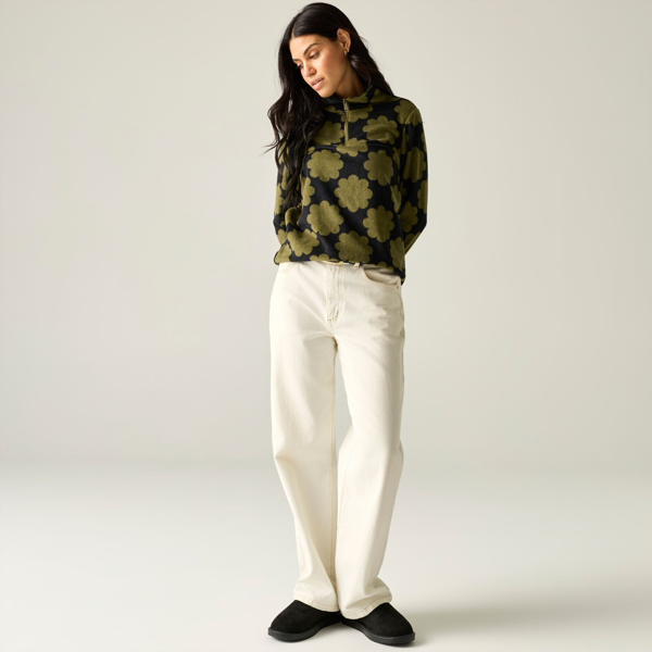Regatta Womens Orla Kiely Sun Daisy Half Zip Fleece - Olive