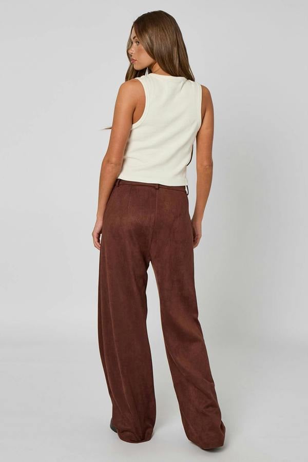 Urban Bliss Chocolate Faux Suede Trousers