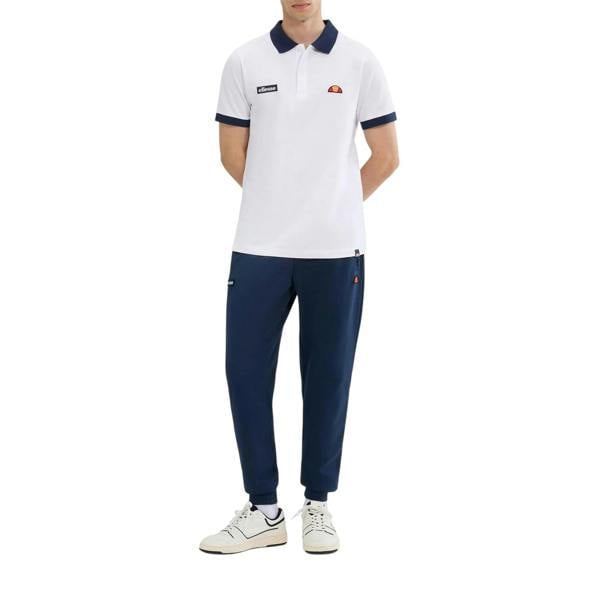 Ellesse Mens Lessepsia Polo Shirt - White/Navy - 