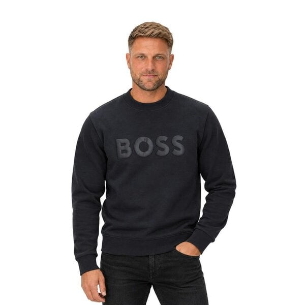 BOSS Salbo Tonal Logo Sweatshirt Dark Blue