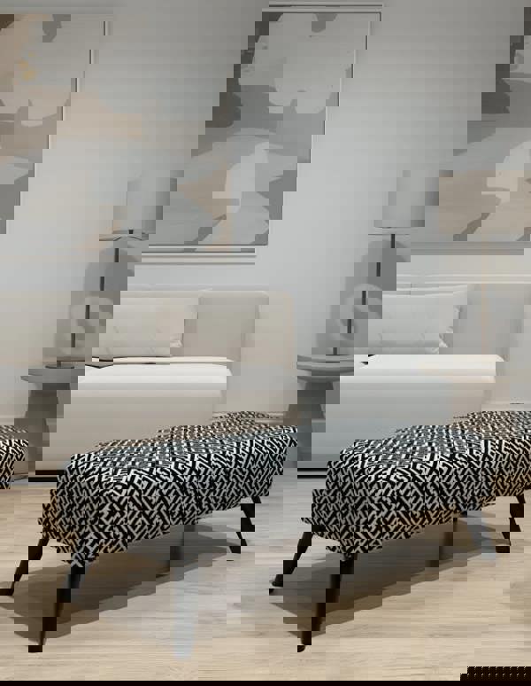 Eden embossed premium pattern Footstool window bay seat pouffe coffee table - ISTOOLS