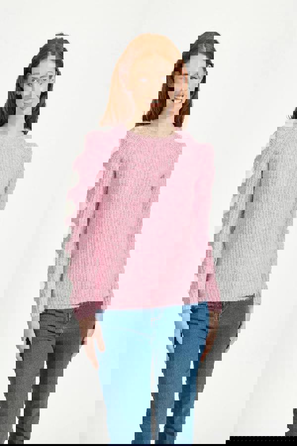 Mudflower Solid Knit Jumper with Heart Sleeves