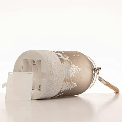 16cm Christmas Decorated Jar Table Forest Scene Lantern with Warm White LED Light image 7
