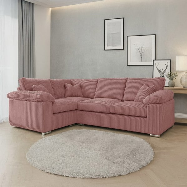 Furnishings For Less Delta Full Jumbo Cord 4 Seater Corner Sofa