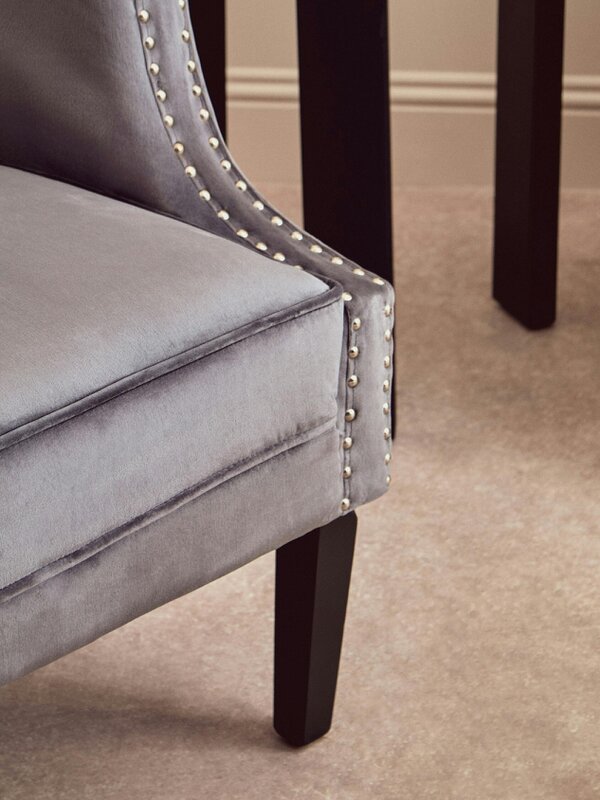 Interiors by Premier Larissa Grey Velvet Studded Chair