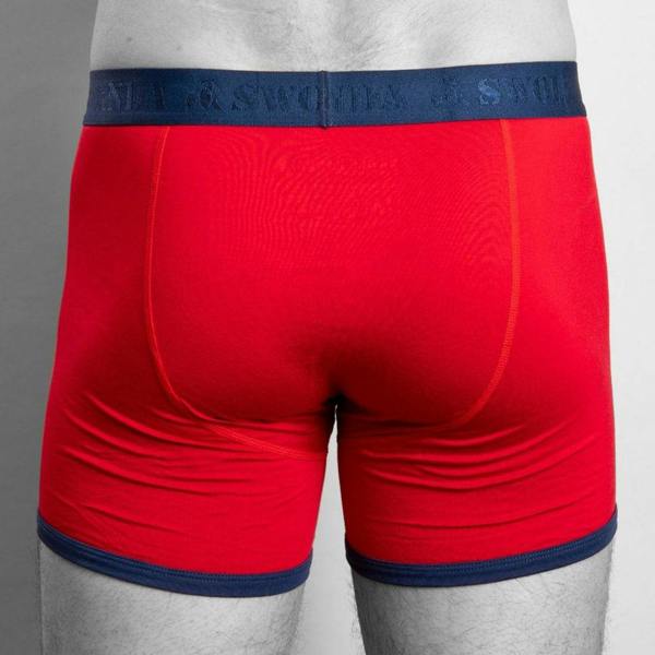 SWOLE PANDA Bamboo Boxers - Red / Blue Band