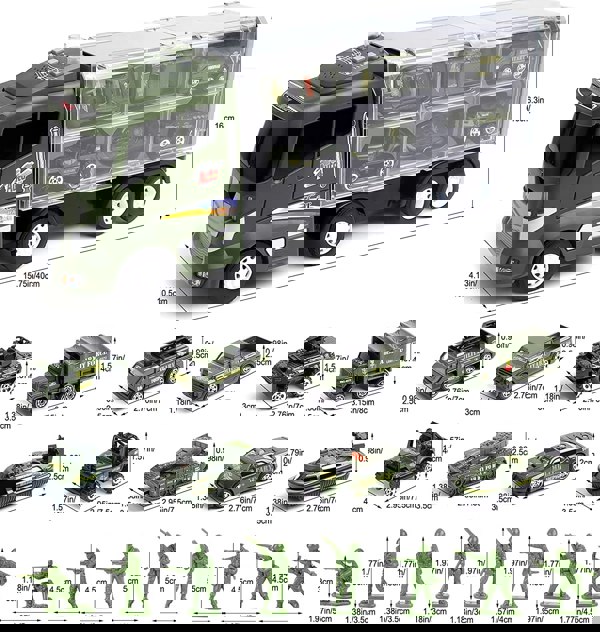 deAO Toys Die-Cast Rescue Truck Toy Set with a Carrier Truck with Map, and Accessories for Kids