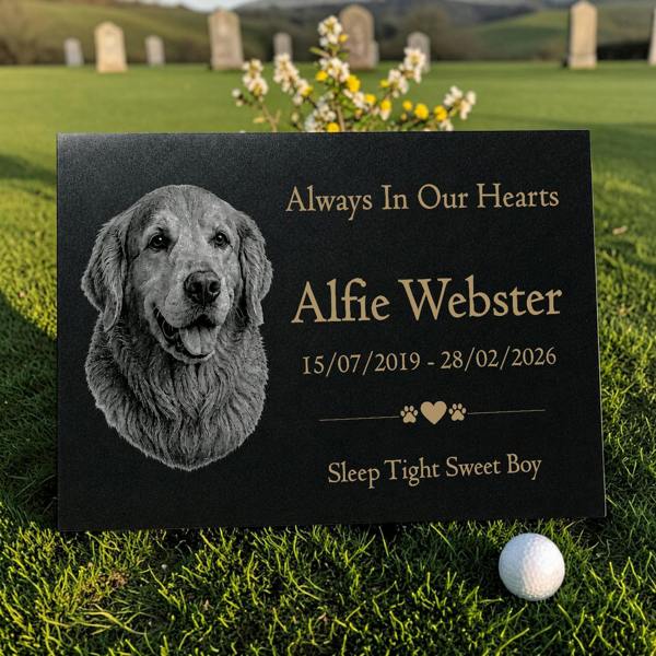 Memorials Direct Dog Memorial Granite Photo Plaque