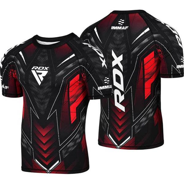 RDX Sports COMPRESSION SHIRT HALF SLEEVES IMMAF-1-RED