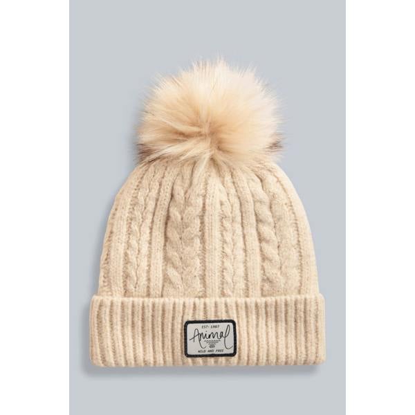 Animal Womens/Ladies Becky Recycled Winter Hat - Light Beige - 