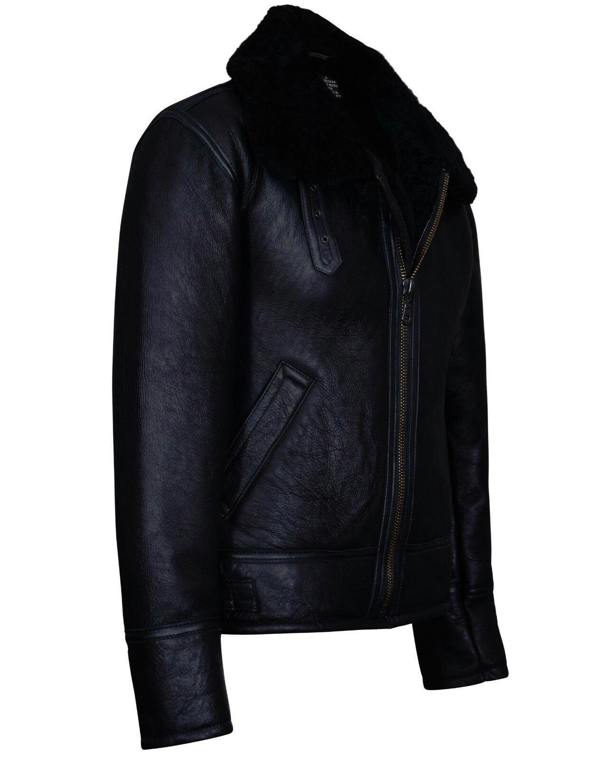 Infinity Leather Mens B3 WW2 Leather Sheepskin Aviator Flying Jacket-Charleston