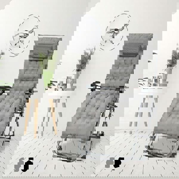 Smart Living Zero Gravity Chair with Cushion & Pillow - Grey