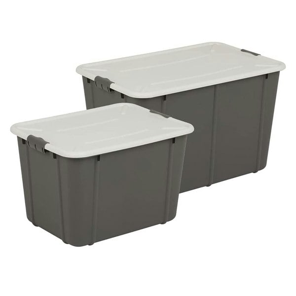 1 x 16L Organic Stackable Multi Capacity Grey Strong Storage Containers With Clip Locked Lids & Reinforced