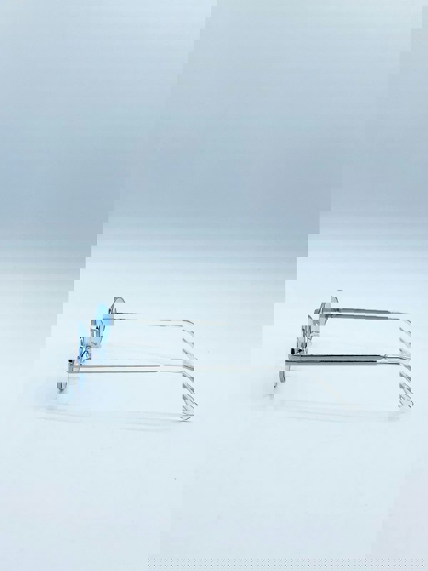 SVNX Metal Oval Frame Sunglasses with Blue Lenses