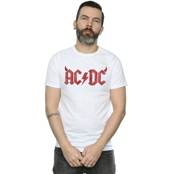 AC/DC Mens Horns Logo T-Shirt - White