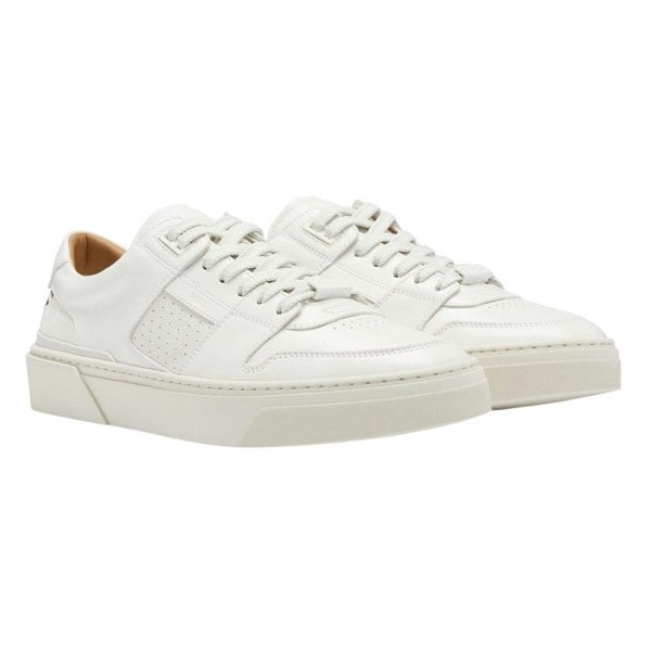 Boss Mens Gary Leather Tennis Shoes - White