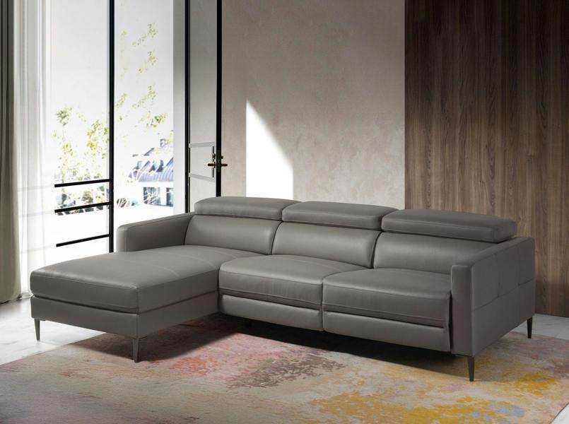 Angel Cerdá Relax corner sofa in dark grey leather 6125/6126