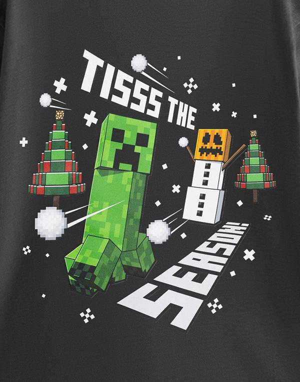 Minecraft Mens Grey Tisss The Season Short Sleeved T-Shirt