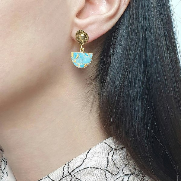 Statement Blue Turquoise December Birthstone Earrings