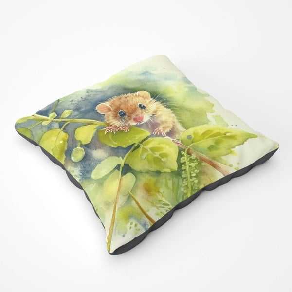 Warren Reed Dormouse Watercolour Floor Cushion