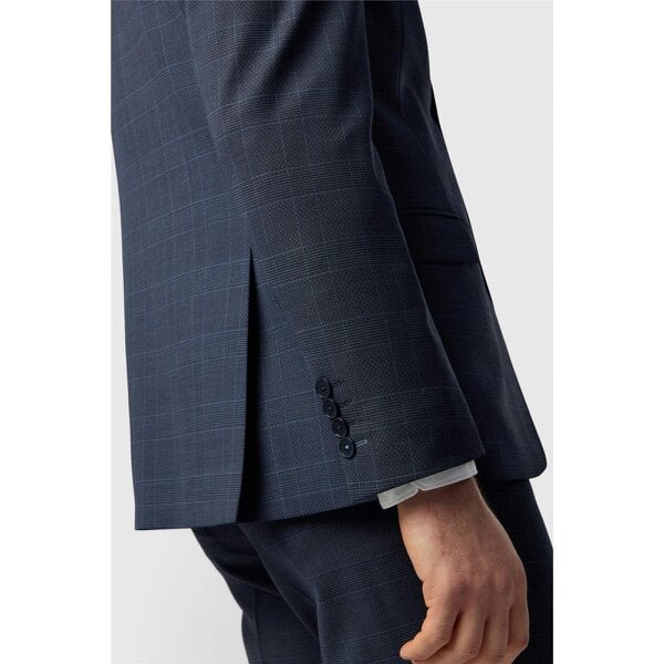 Ted Baker Slim Fit Performance Navy Textured Check Jacket