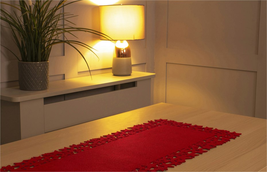 St Helens Felt Table Runner, Red