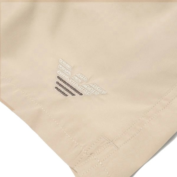 Emporio Armani Beach Two Tone Eagle Swim Short Beige