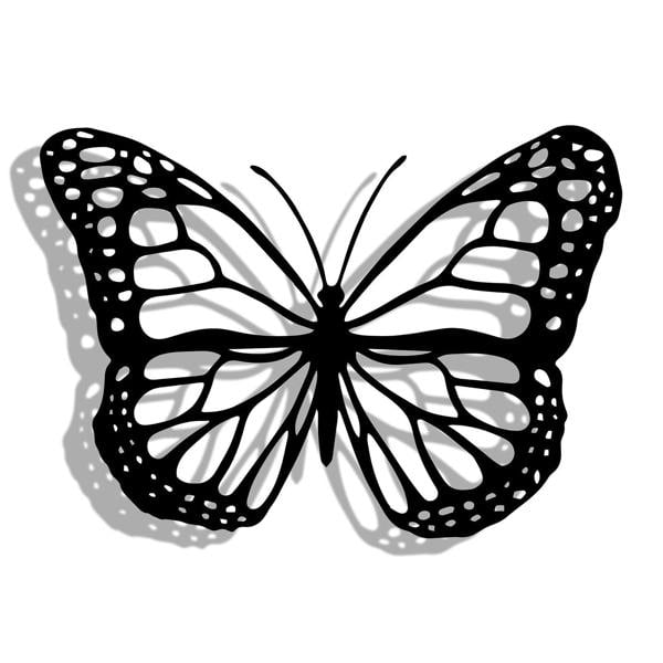 EDH Door Hardware Black Metal Butterfly Silhouette Wall Art – 24 x 38 CM | Elegant Metal Butterfly Wall Décor for Indoor & Outdoor