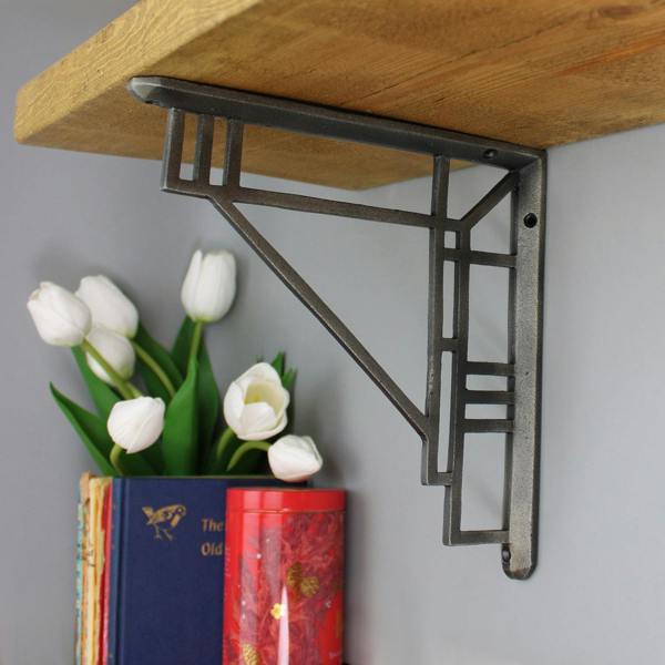Oakcrafts Pair of Art Deco Renee Shelf Brackets - 222mm x 222mm