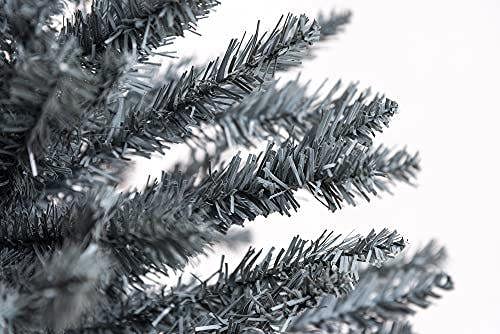 4ft to 8ft Slim Artificial Flocked Christmas Pencil Trees with Metal Stand image 8