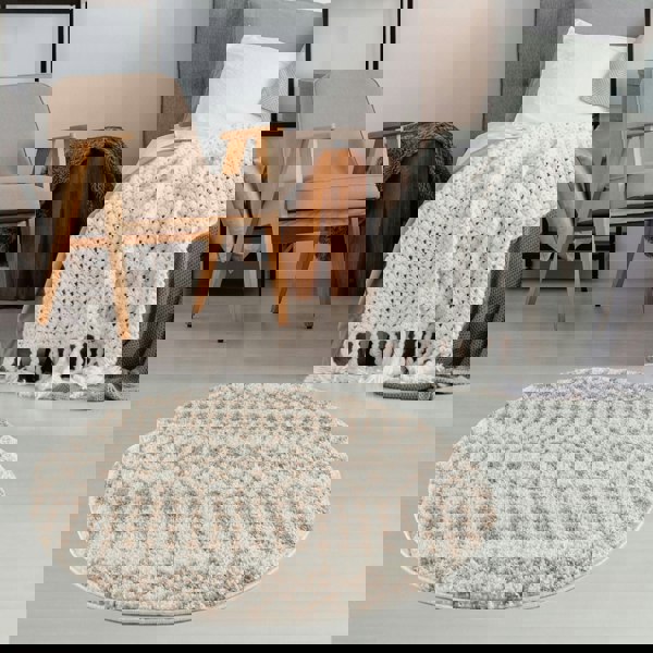 Moroccan shaggy Beige Ivory Rug Thick pile easy to clean