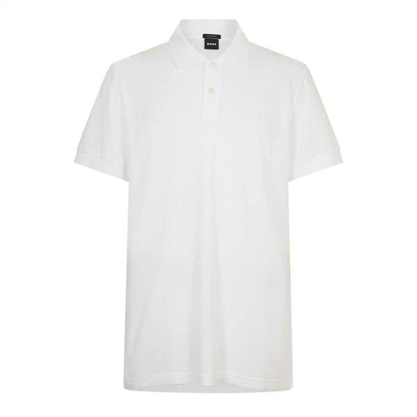 Boss Mens Firenze Cotton Polo Shirt - White - 